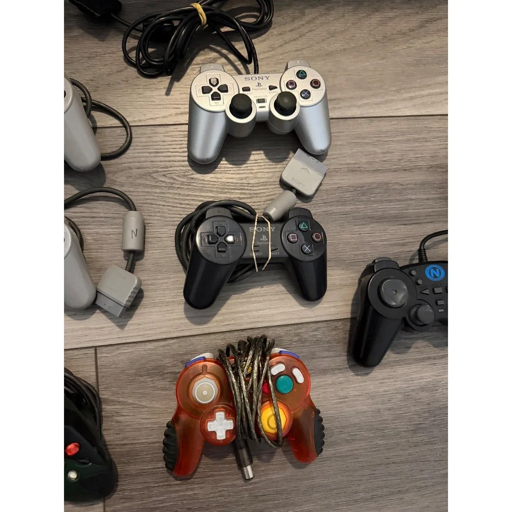 Mixed Video Game Controller Lot Sony PS2 DualShock 2 Xbox Gamester GameCube 10pc